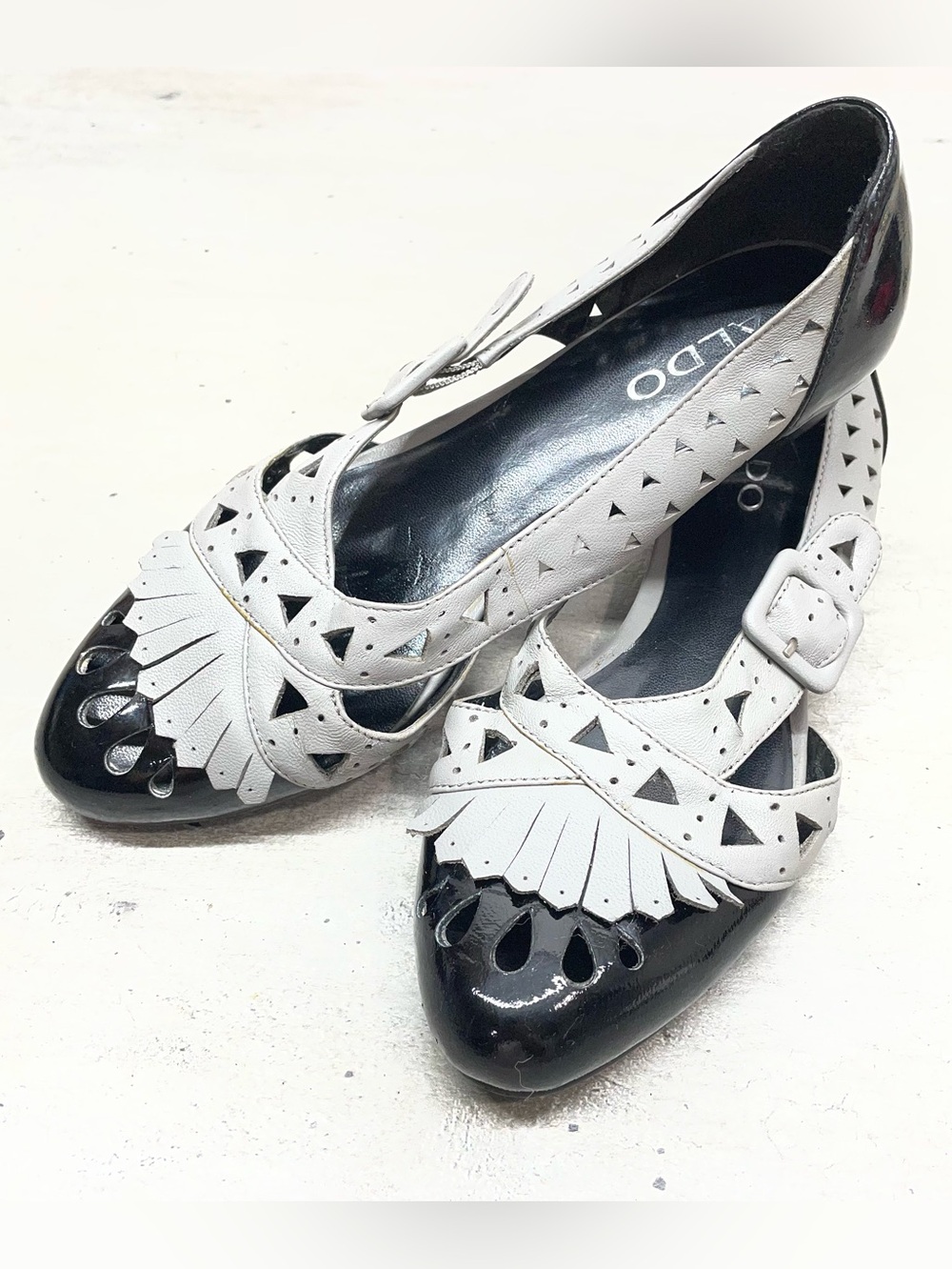 Aldo Black/grey Cutout styling Flats